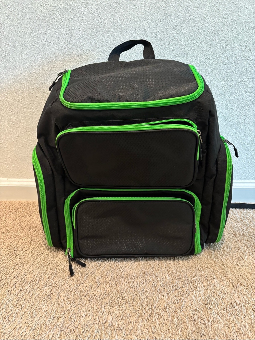 Black Green Multi Compartment Gym School Travel Backpack